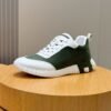 HRMS Technical Knit with Leather Accents Trainers – Green & White