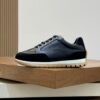 HRMS Low-Top Leather & Suede Overlays Trail Trainers - Black 