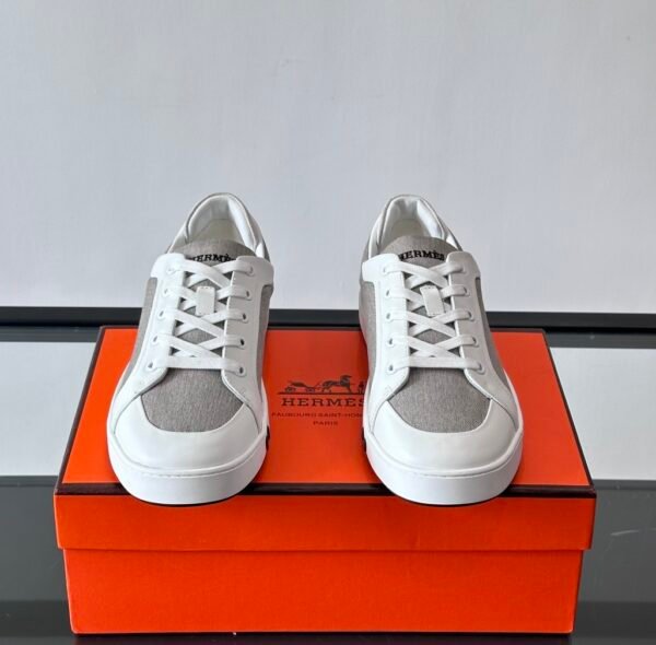 HRMS Low-Top Skate Canvas & Leather Trainers - Grey