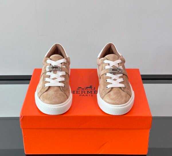 2 HRMS Day Suede Trainers with Functional Kelly Buckle - Beige