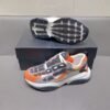 AMR Mesh & Suede Bone Runner Trainers – Grey Black & Orange