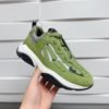 AMR Textile & Suede Bone Runner Trainers – Olive Green & Grey
