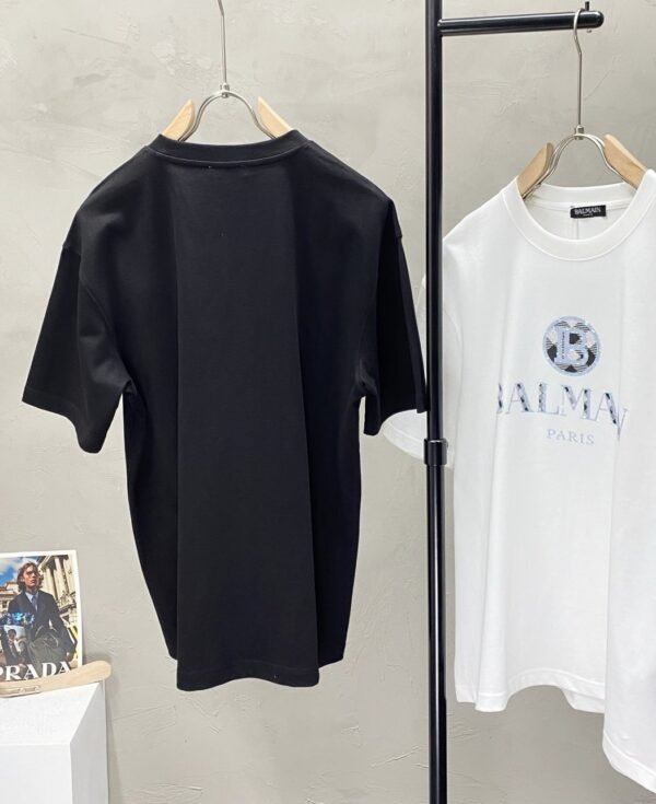 BLMN Paris Rhinestone Details Logo-Print T-Shirt