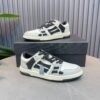 AMR Skel Leather Trainers – Light Grey with Black Accents