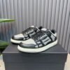 AMR Skel Leather Trainers – Black with Grey Accents