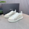 AMR Stars Court Low Mesh & Leather with Glitter Trainers - Alabaster