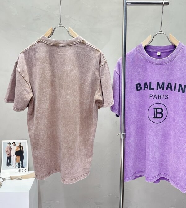 BLMN Paris Logo Washed-Effect Cotton Crewneck T-Shirt