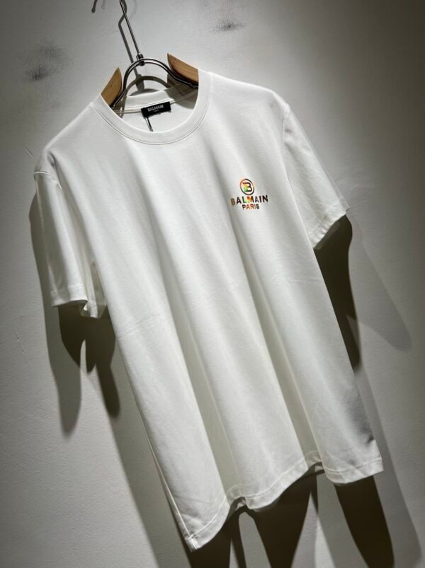 BLMN Paris Holographic Logo Crewneck T-Shirt - White