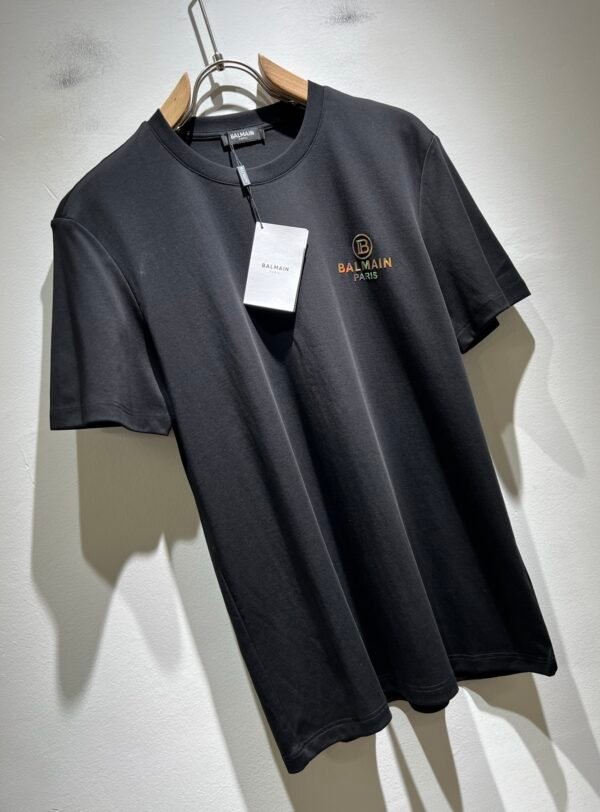 BLMN Paris Holographic Logo Crewneck T-Shirt – Black