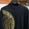 VRSC Embroidered Medusa Motif Greca Border Knit Jumper - Black