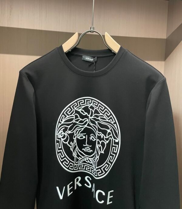 VRSC White Medusa Head Motif Cotton Crewneck Jumper – Black