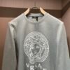 VRSC White Medusa Head Motif Cotton Crewneck Jumper – Grey