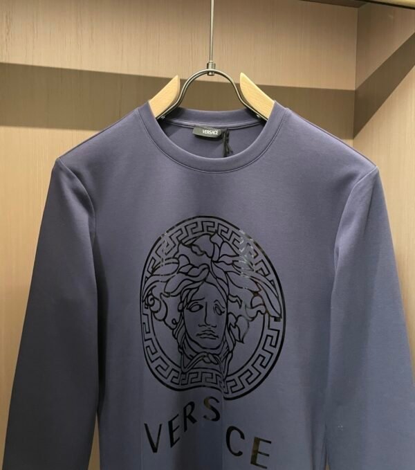 VRSC Metallic Medusa Head Print Cotton Jumper - Blue