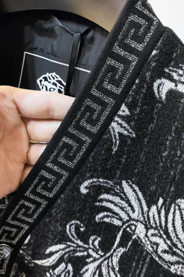 VRSC Baroque Medusa Pattern Greek Key Border Collar Jacket