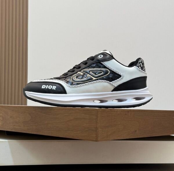 DXR CD Leather Trainers – Black & White