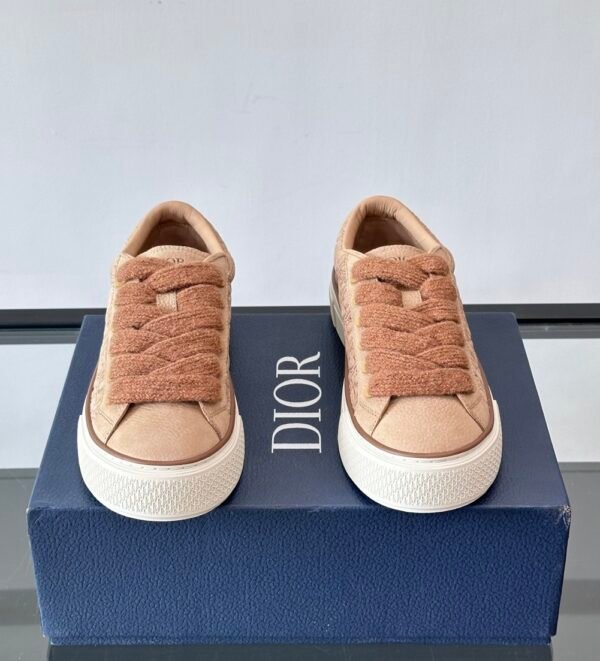 2 DXR CD Spin Suede & Oblique Canvas Trainers – Beige