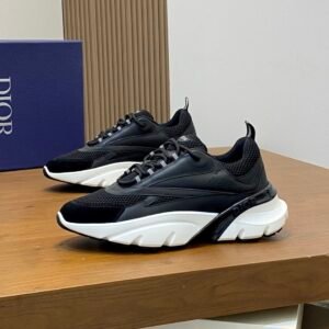 DXR Technical Mesh & Leather Trainers – Black & White