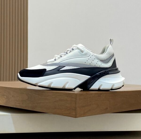 DXR Technical Mesh & Leather Trainers – White & Black