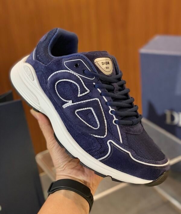 2 DXR CD Navy Blue Suede & Technical Mesh Trainers