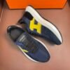 HRMS Suede Low-Top Trainers – Blue & Yellow