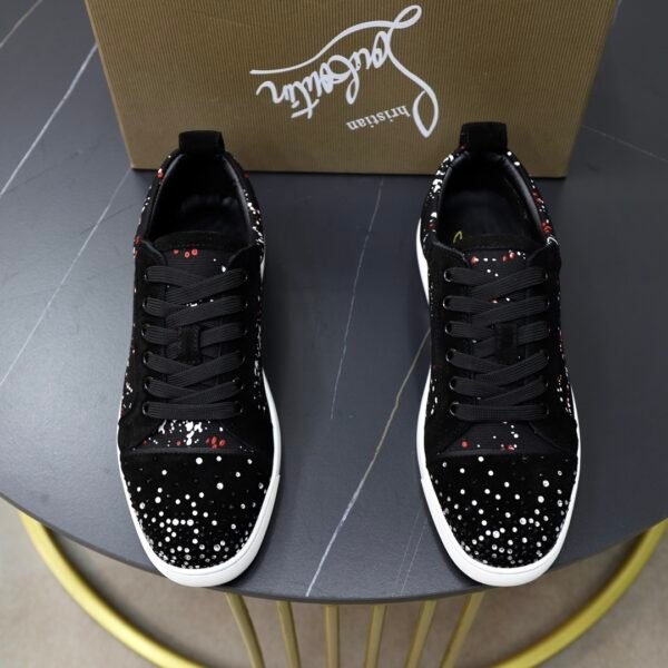 CLB Low-Top Trainers with Paint Splatter Details - Black