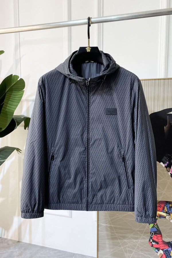 FND All-Over Monogram Hooded Jacket