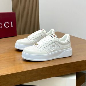 GCCI Trainers with Perforated Panel Detail - White