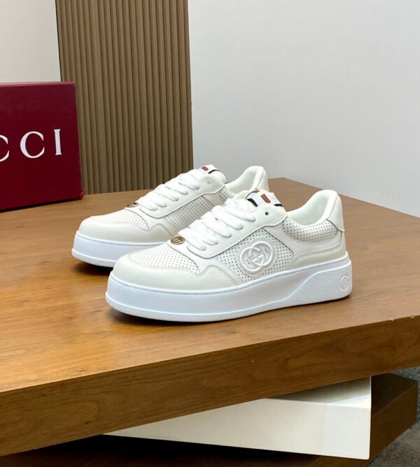 GCCI Trainers with Perforated Panel Detail - White