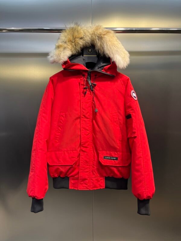CG Fur-Trim Hooded Jacket with Utility Pockets - Red