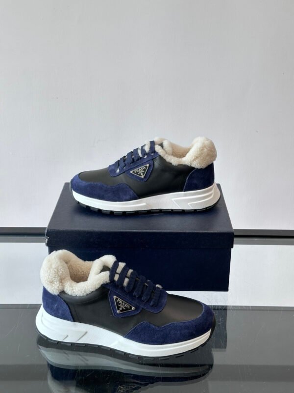 21793795 PRDA Low-Top Trainers with Plush Lined Collar - Navy