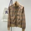 BRBY Check Zip-Up Jacket - Beige