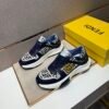 FND Low-Top Chunky Trainers with All Over Pattern - Navy/Cream