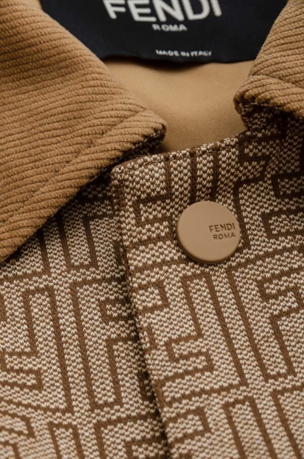 FND Monogram Snap-Button Jacket - Brown