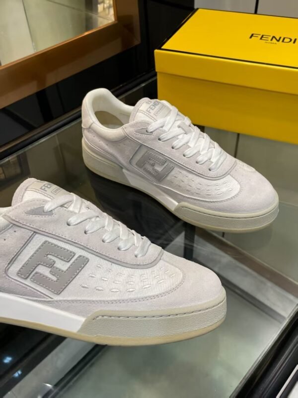 23643d51 FND Low-Top Trainers with Logo Panel - White/Light Grey