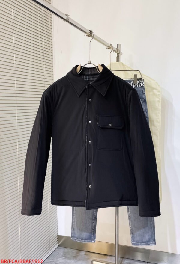 BRBY Check Jacket with Snap Buttons - Black