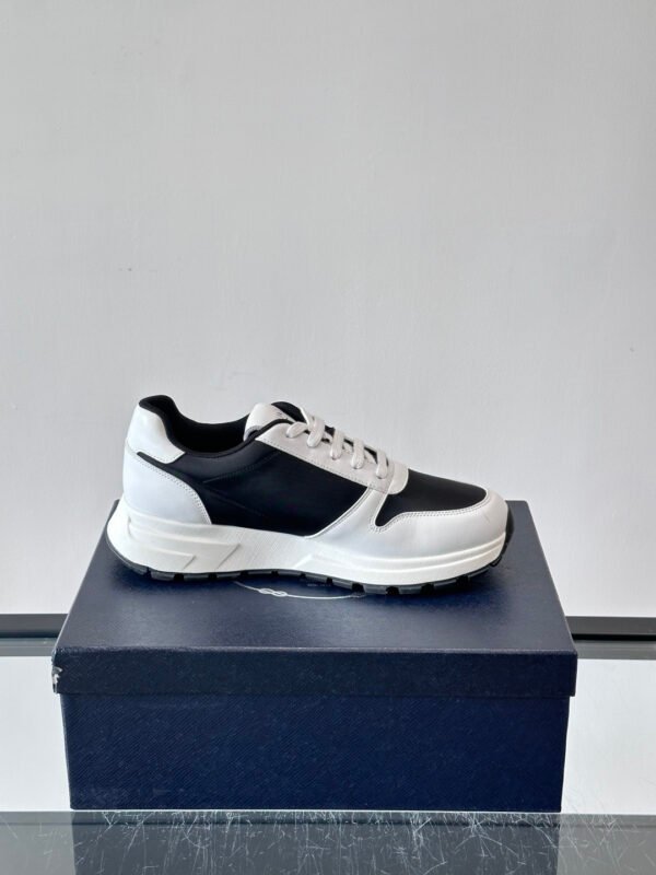 PRADA Low-Tap Trainers with Black and  White Contrast Panels
