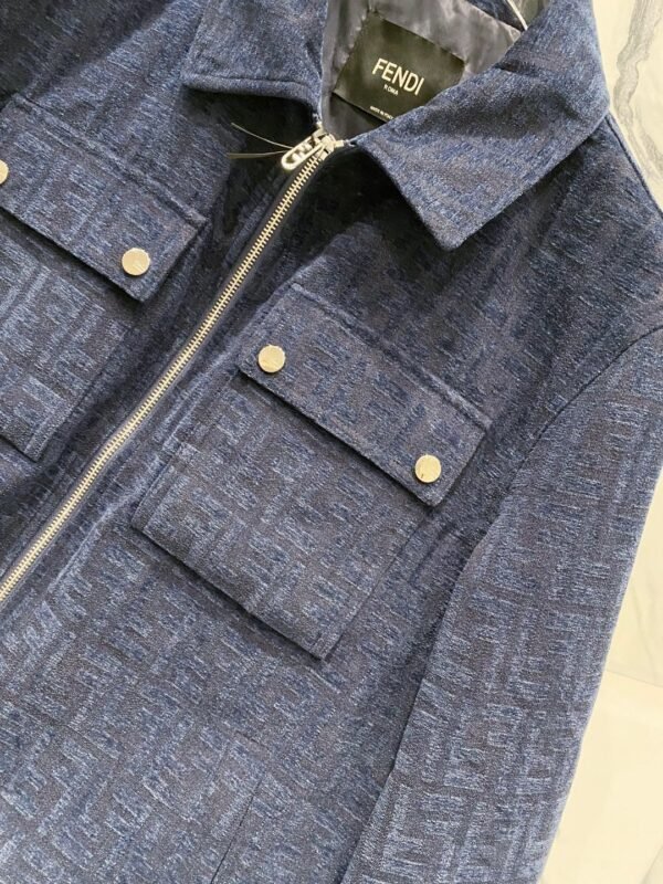 FND Zip-Up Jacket with Chest Pockets - Blue