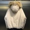 CG Fur-Trim Hooded Jacket with Utility Pockets - Light Beige