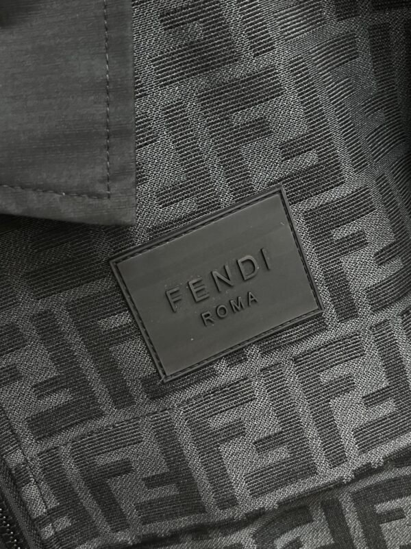 FND All-Over Pattern Zip-Up Jacket - Black