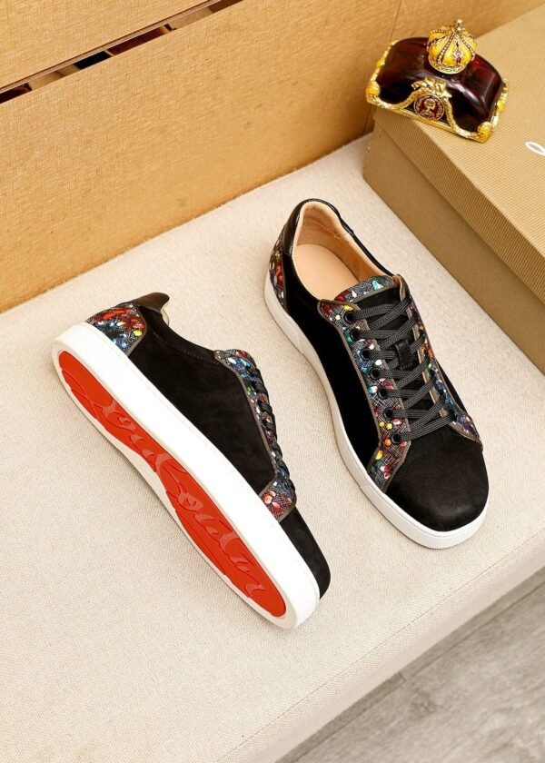 26e1f075 CLB Trainers with Multicolour Patterned Side Trim - Black