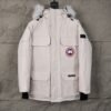 CG Utility Parka Coat with Fur-Trim Hood - White