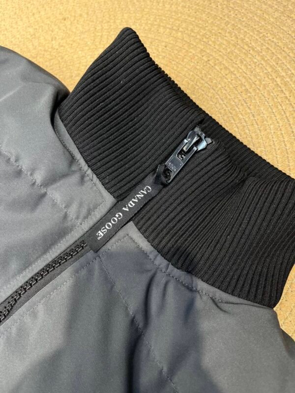 CG Puffer Jacket with Ribbed Collar - Grey