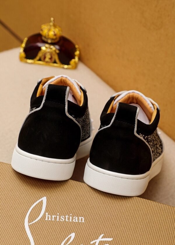 CLB Trainers with Studded Toe and Crystal-Effect Side Panels - Black/White