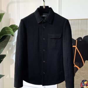 FND Textured Button-Front Jacket - Black
