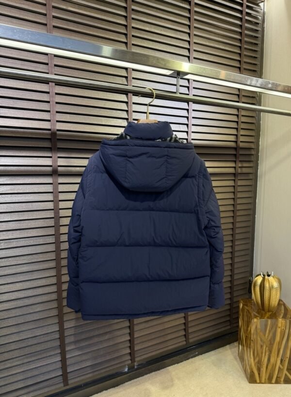 BRBY Hooded Padded Puffer Jacket - Navy Blue