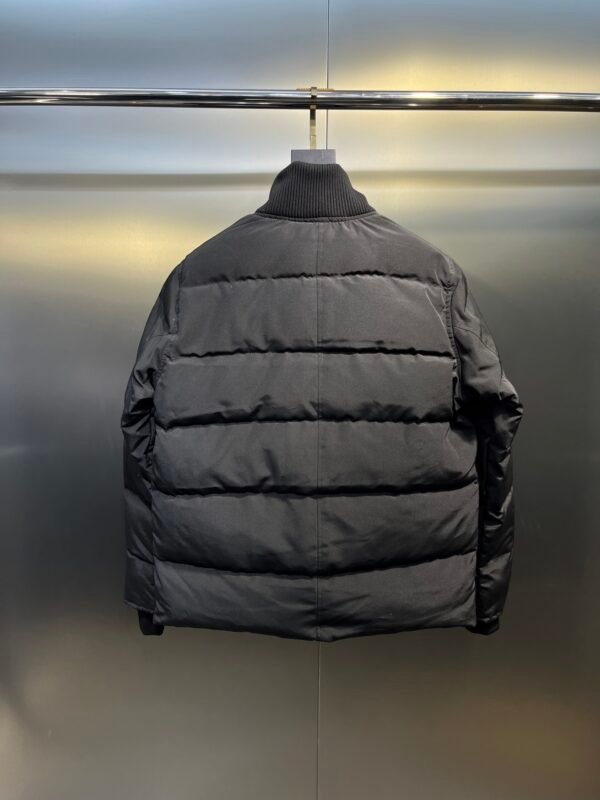 CG Puffer Jacket with Ribbed Collar - Black