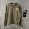 CD Embroidered Logo Pullover Hoodie - Olive Green