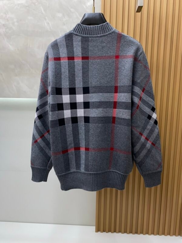 2acd1d00 BRBY Check Knit Crew Neck Jumper - Grey