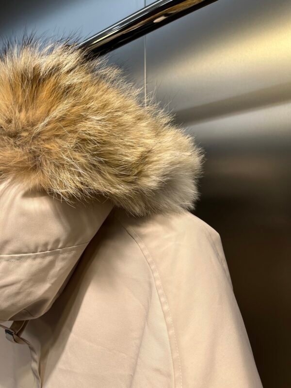 CG Fur-Trim Hooded Jacket with Utility Pockets - Light Beige