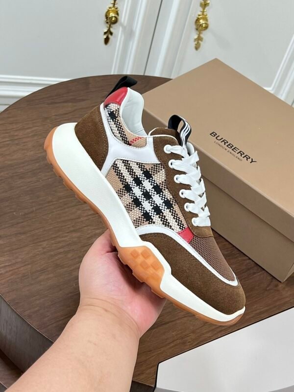 BRBY Low-Top Trainers with Check Side Panels - Brown